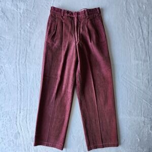 Vintage Corduroy Pants Boys Size 10 Years  Regular Classic Kids Maroon Trousers